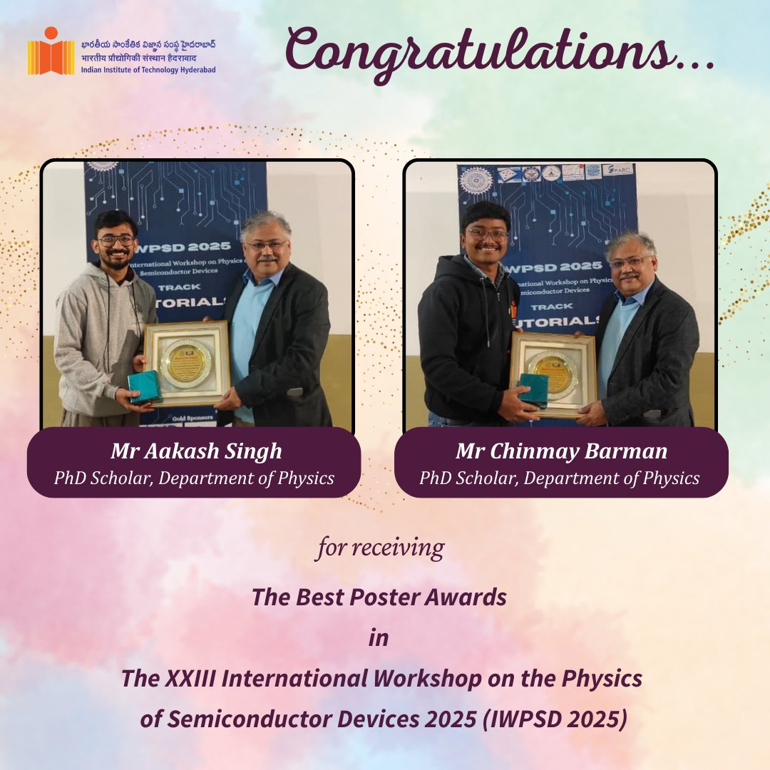 IIT Hyderabad PhD Scholars Win Best Poster Awards at IWPSD 2025