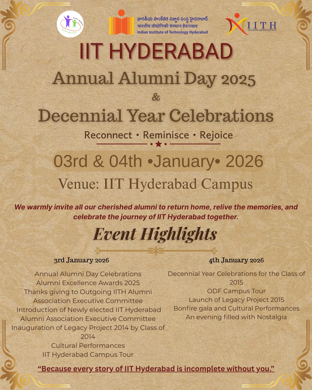 IIT Hyderabad Alumni Day & Decennial Celebrations