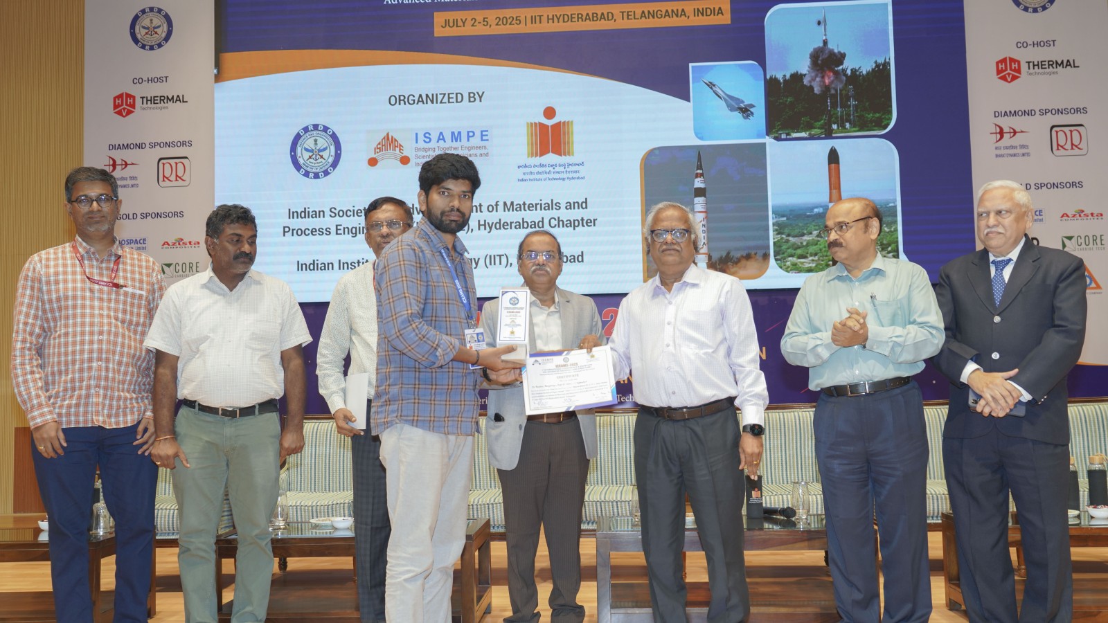 Mr B Bangarraju from the Department of Mechanical & Aerospace Engineering has received the Second Prize in ICEAMS 2025