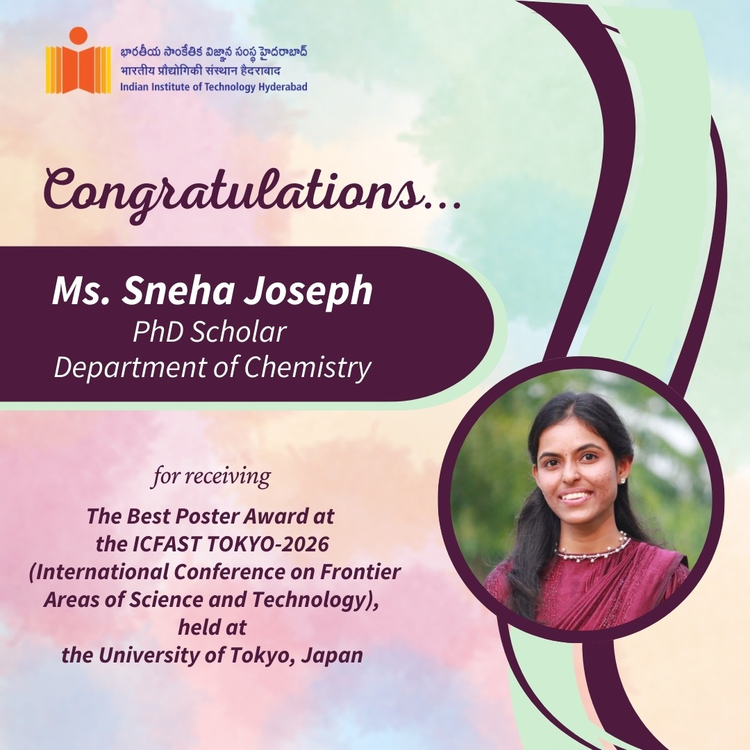 Research Scholar Ms. Sneha Joseph Wins Best Poster Award at ICFAST Tokyo 2026