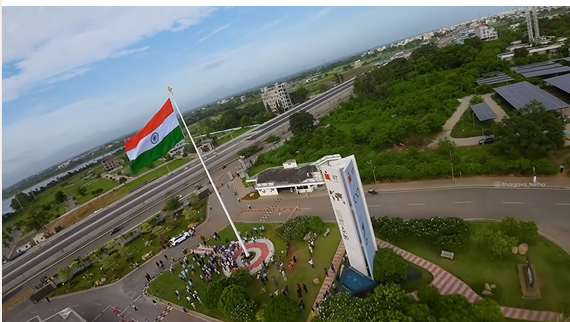 IIT Hyderabad inaugurates a 100-foot National #Flag at its Main Gate on the 80th #IndependenceDay.