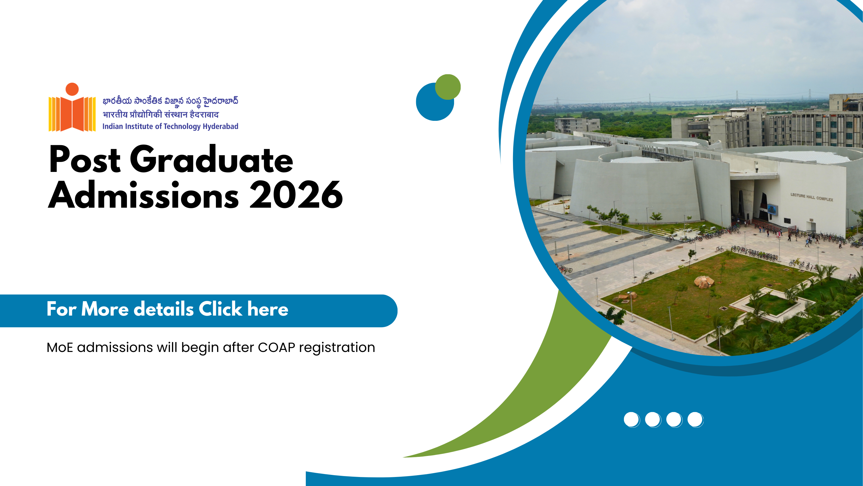 Postgraduate admissions will commence shortly