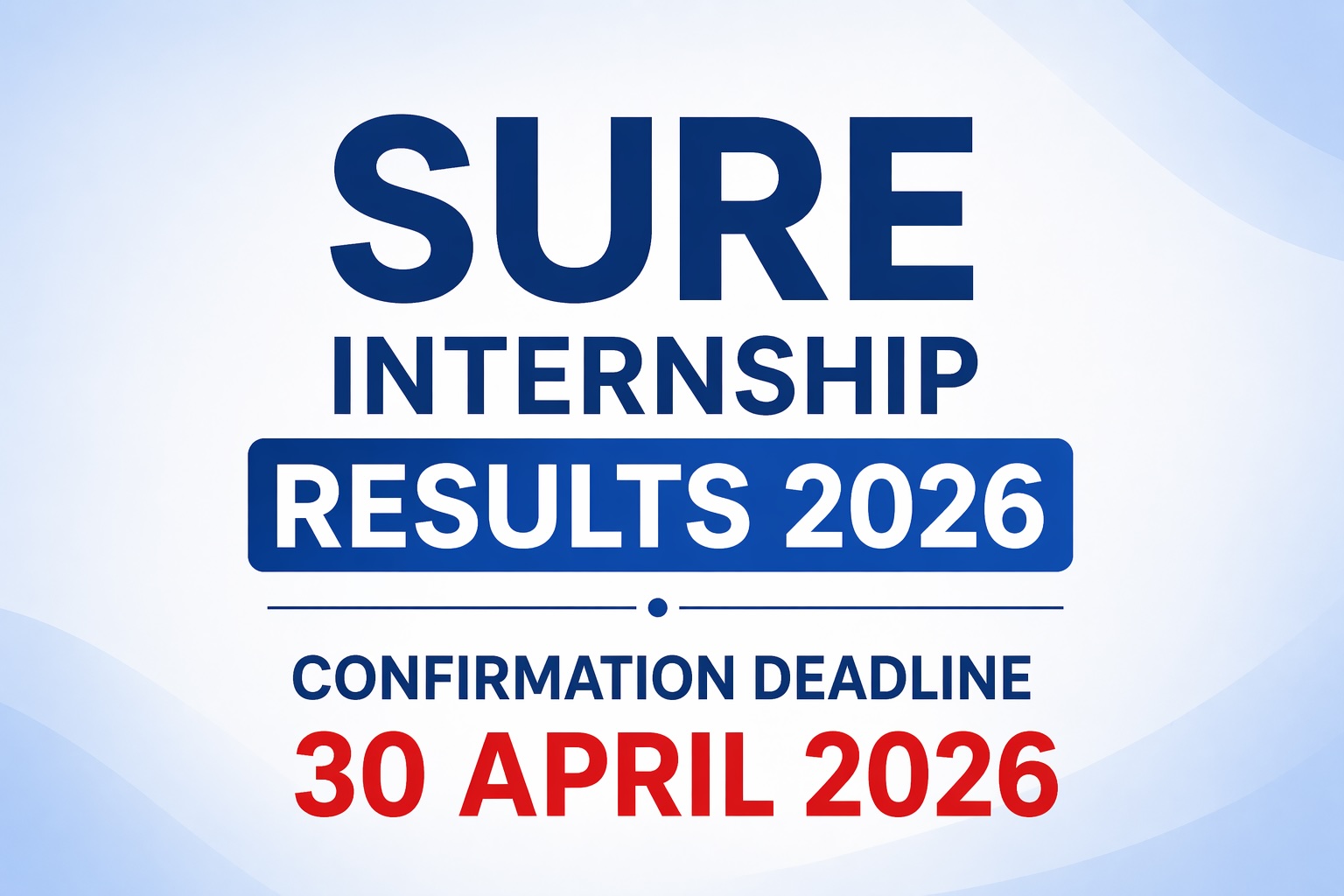 SURE Internship Results 2026 – Confirmation Deadline 05 May 2026