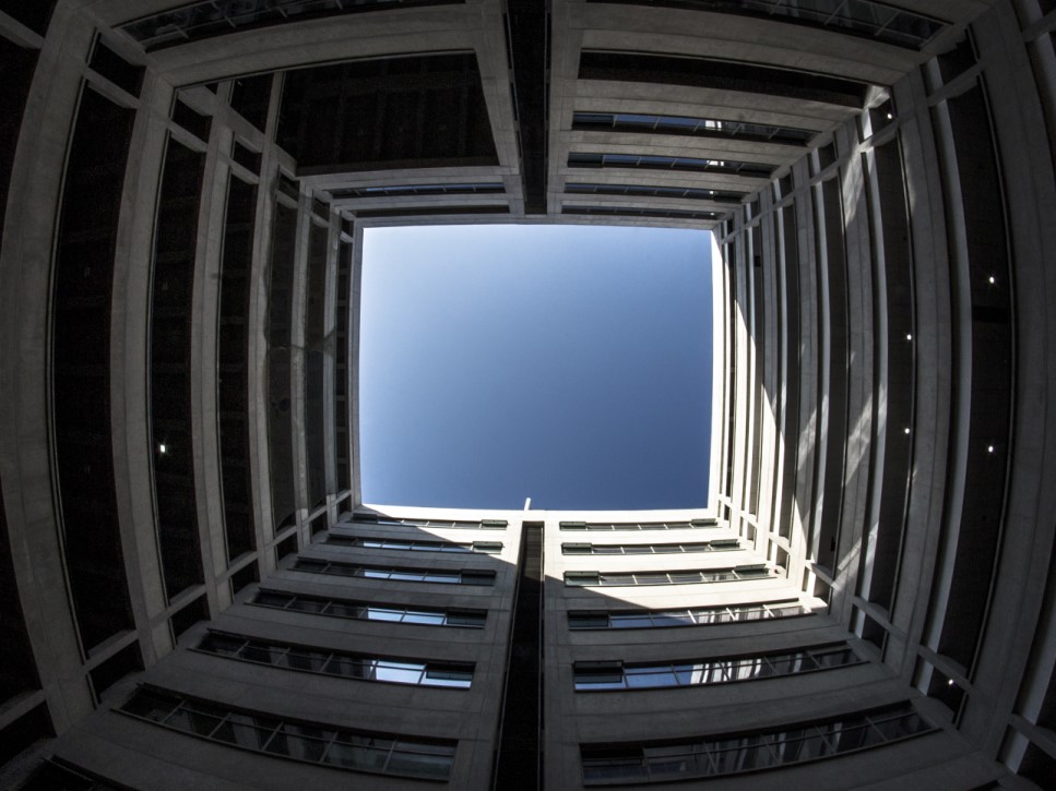 View from atrium of </br>academic block A